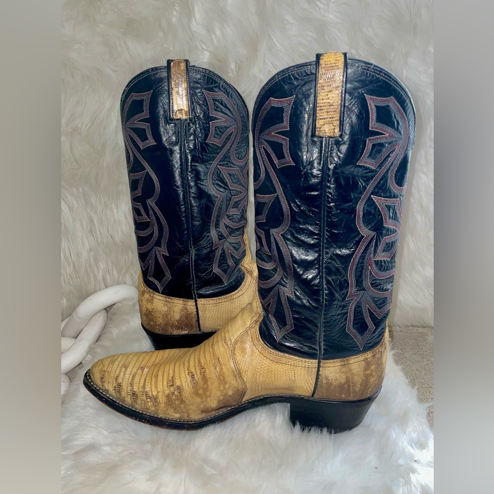 🔥🔥Mens Dan Post Exotic Lizard Cowboy Western Boots 11 D